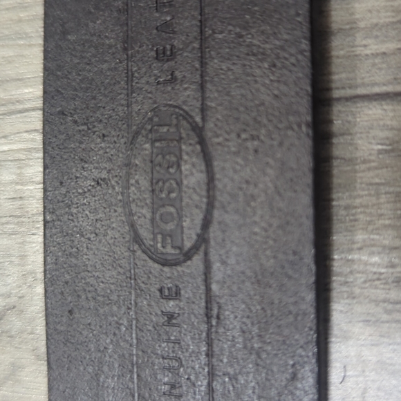 Vintage Fossil Rhinestone Rose Buckle Black Leather Belt - Picture 3 of 8